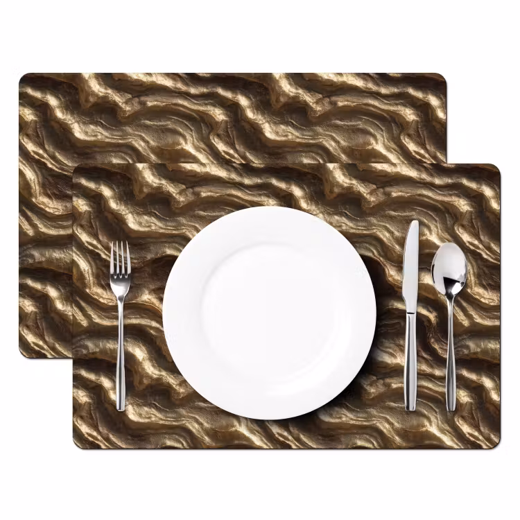 Reliëf - Golven - Abstract - Bronsgoud Placemat vinyl groot 368 -zzsfeer2_Kitchenyeah-website