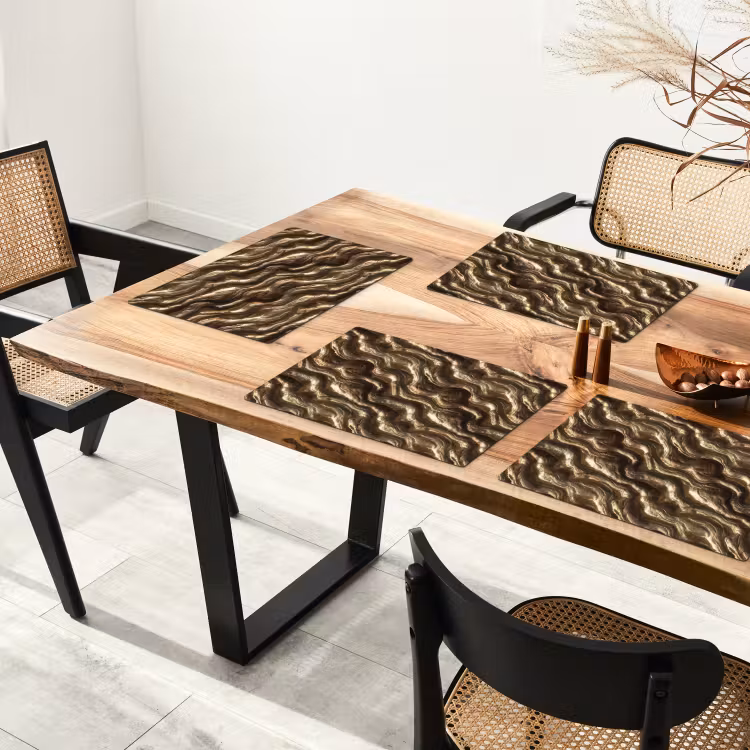 Reliëf - Golven - Abstract - Bronsgoud Placemat vinyl groot 368 -zzsfeer4_Kitchenyeah-website