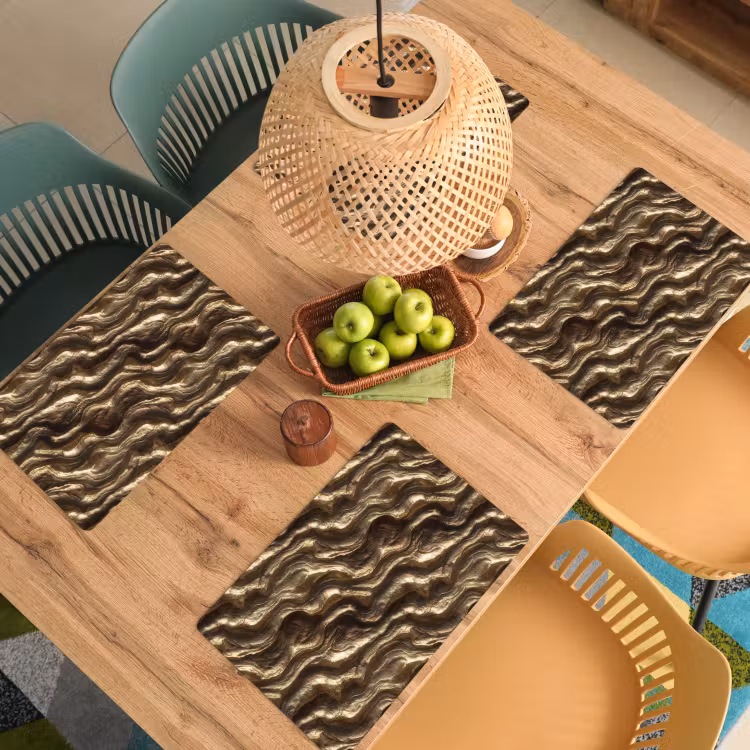 Reliëf - Golven - Abstract - Bronsgoud Placemat vinyl groot 368 -zzsfeer5_Kitchenyeah-website