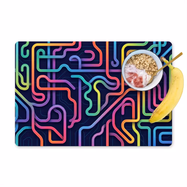 Retro - Abstract - Neon Placemat vinyl groot -zzzproduct_Kitchenyeah-website