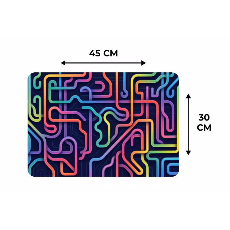 Retro - Abstract - Neon Placemat vinyl groot -specs