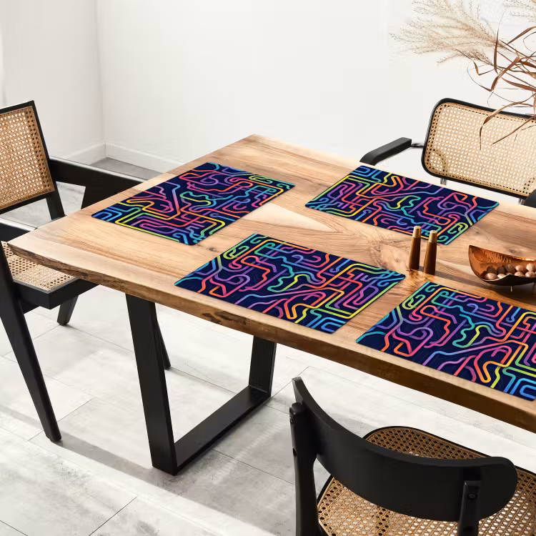 Retro - Abstract - Neon Placemat vinyl groot -zzsfeer4_Kitchenyeah-website