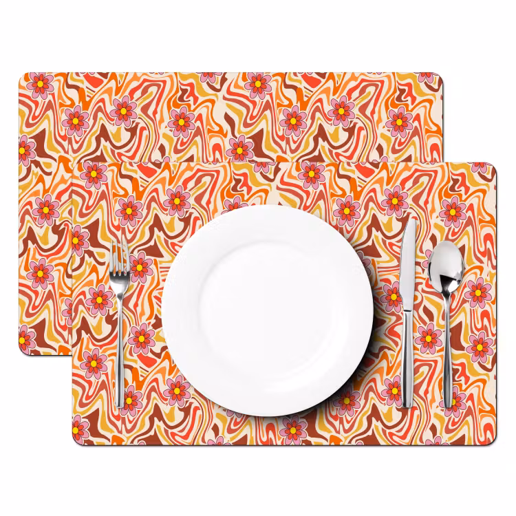 Retro - Bloemen - Patroon Placemat vinyl groot 368 -zzsfeer2_Kitchenyeah-website