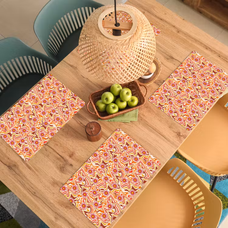 Retro - Bloemen - Patroon Placemat vinyl groot 368 -zzsfeer5_Kitchenyeah-website