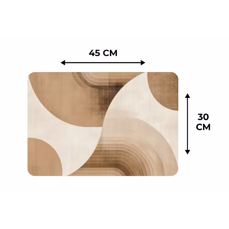 Retro - Geometrische lagen - Aardetinten Placemat vinyl groot -specs