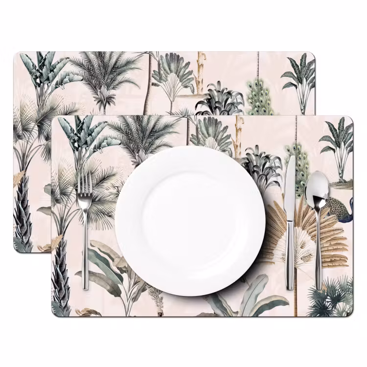 Retro - Jungle - Natuur - Dieren Placemat vinyl groot -zzsfeer2_Kitchenyeah-website