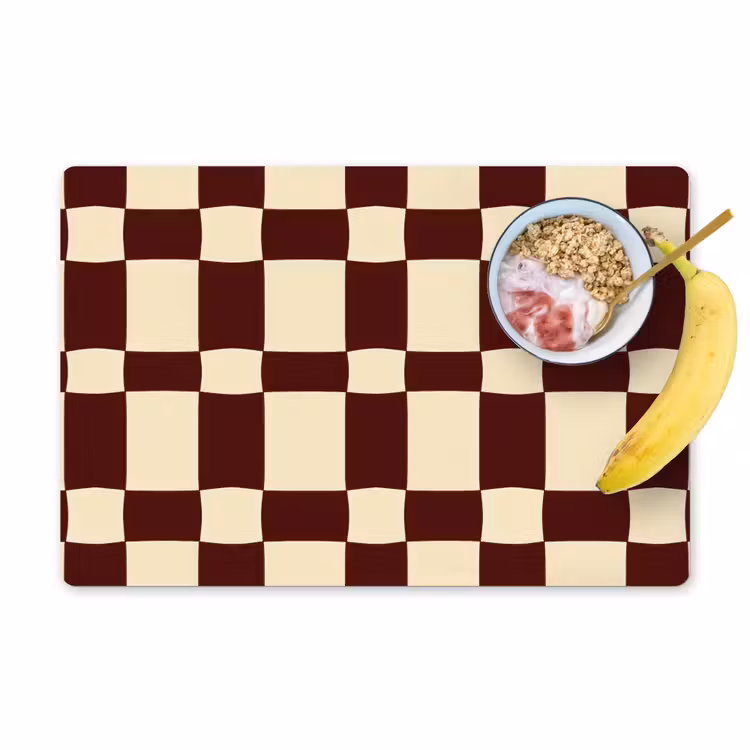 Retro - Patroon - Bruin Placemat vinyl groot 368 -zzzproduct_Kitchenyeah-website