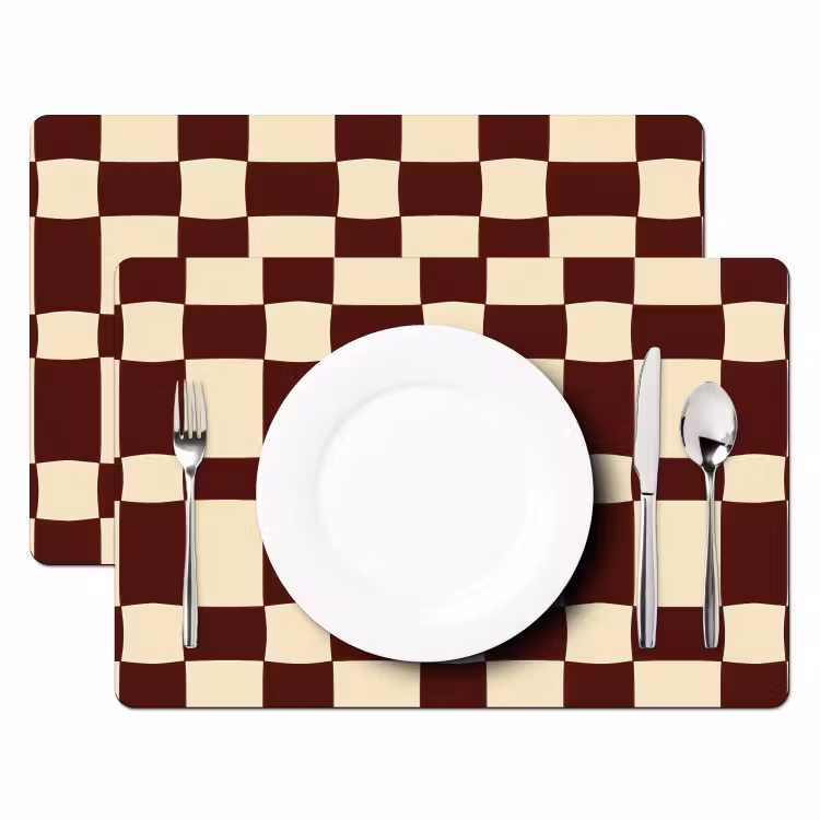 Retro - Patroon - Bruin Placemat vinyl groot 368 -zzsfeer2_Kitchenyeah-website