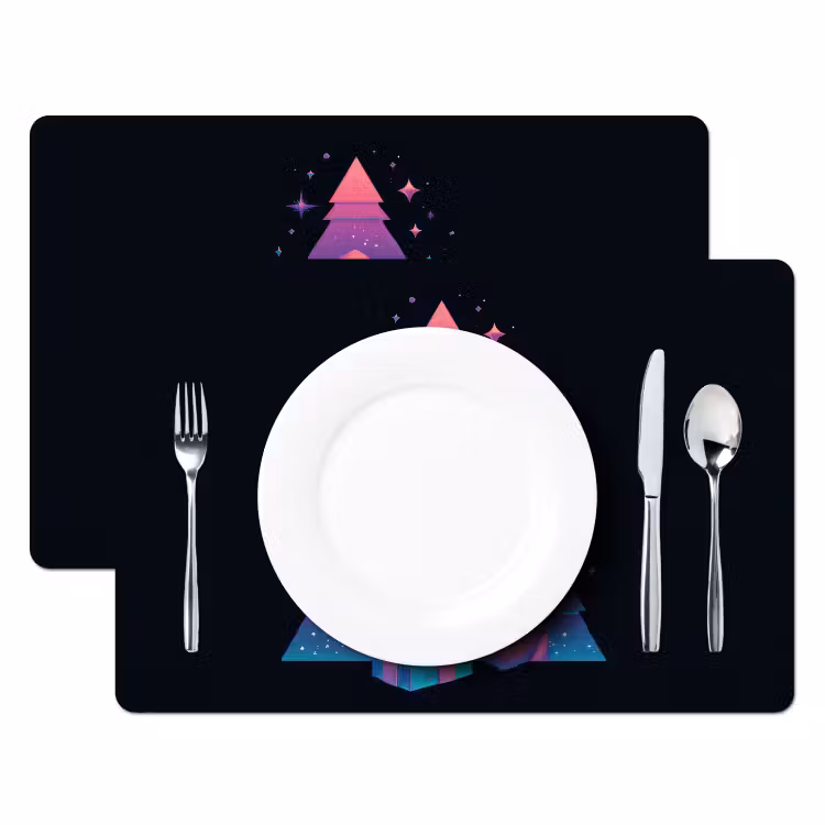 Retro - Kerstman - Rendieren - Kerstboom Placemat vinyl groot -zzsfeer2_Kitchenyeah-website