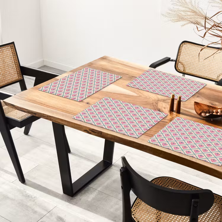 Retro - Ruit - Hartjes - Patroon Placemat vinyl groot 368 -zzsfeer4_Kitchenyeah-website