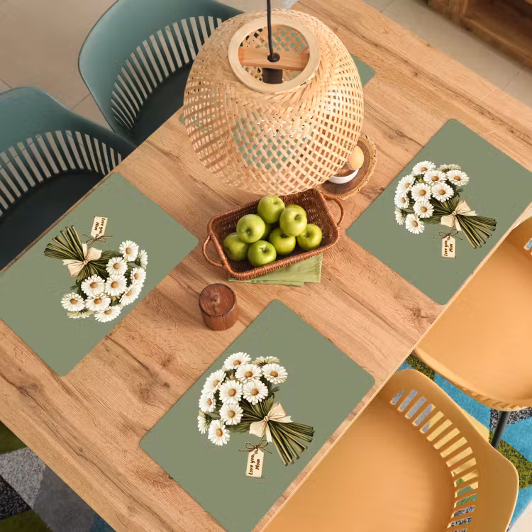 Lint - Boeket - Groen - Quote Placemat vinyl groot -zzsfeer5_Kitchenyeah-website