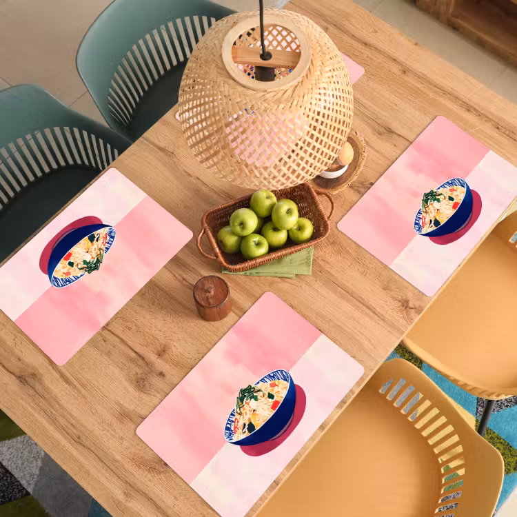 Rijst - Illustratie - Kom - Groente Placemat vinyl groot -zzsfeer5_Kitchenyeah-website