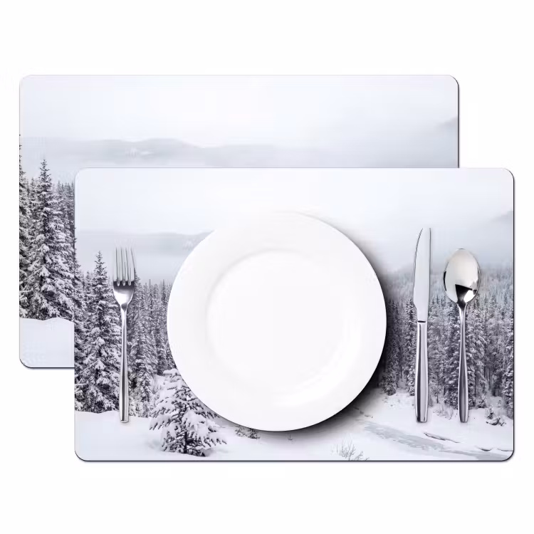 Rivier - Bevroren - Landschap - Winter Placemat vinyl groot -zzsfeer2_Kitchenyeah-website