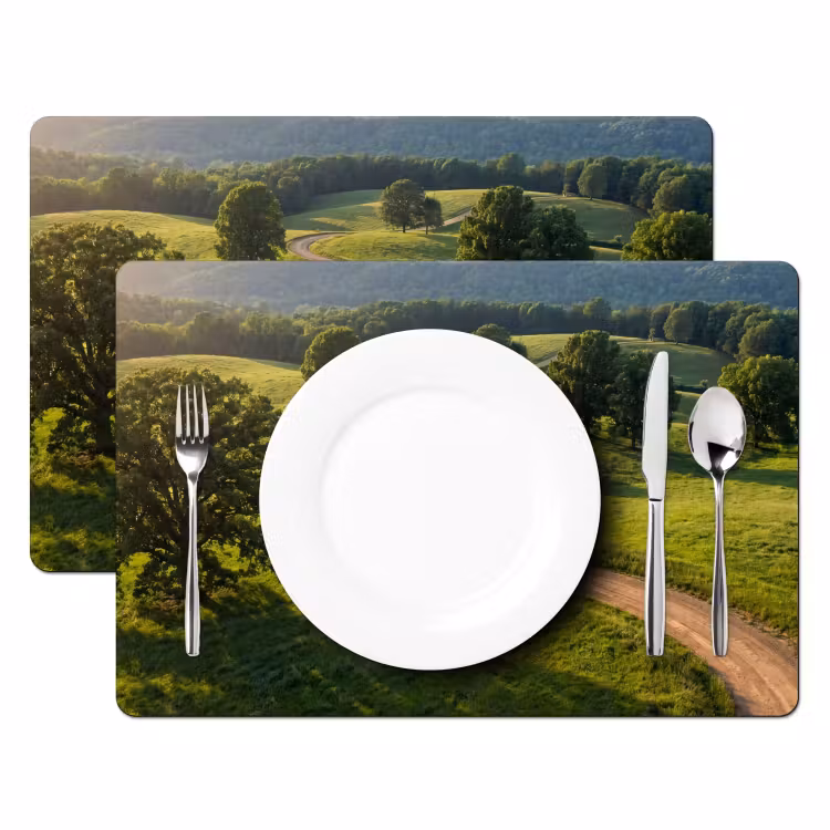 Weg - Weide - Natuur - Groen Placemat vinyl groot -zzsfeer2_Kitchenyeah-website