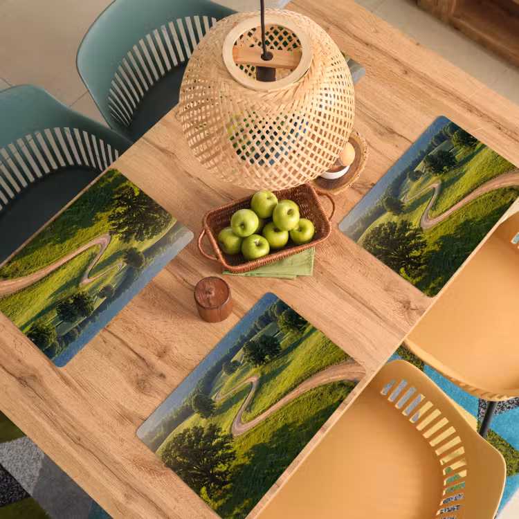 Weg - Weide - Natuur - Groen Placemat vinyl groot -zzsfeer5_Kitchenyeah-website