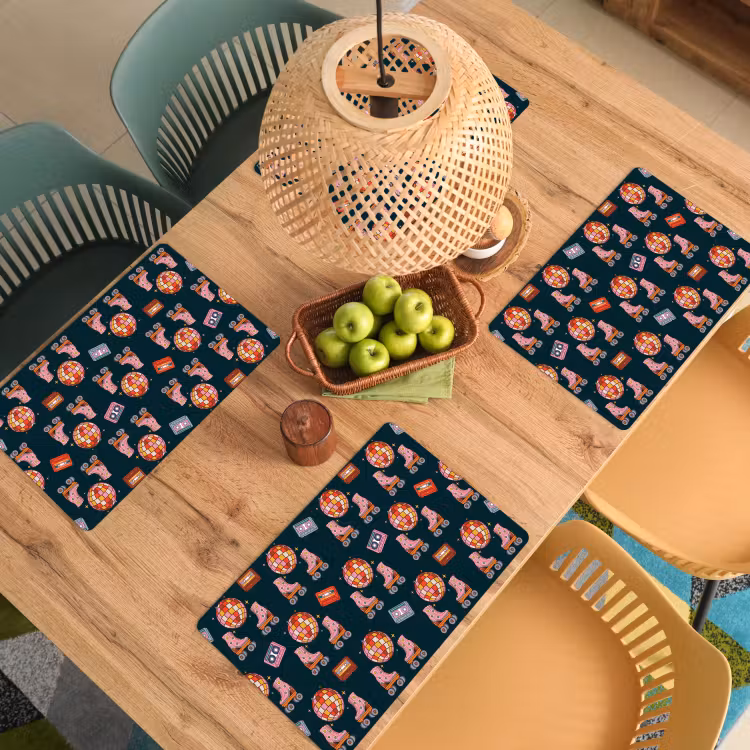 Rolschaatsen - Patroon - Disco Placemat vinyl groot 368 -zzsfeer5_Kitchenyeah-website