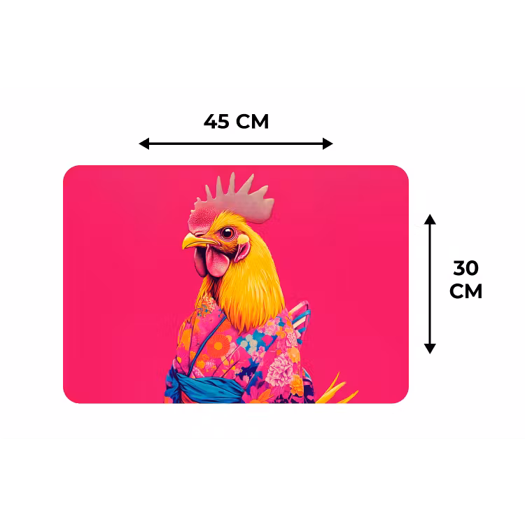 Haan - Kleurrijk - Kimono - Roze Placemat vinyl groot -specs