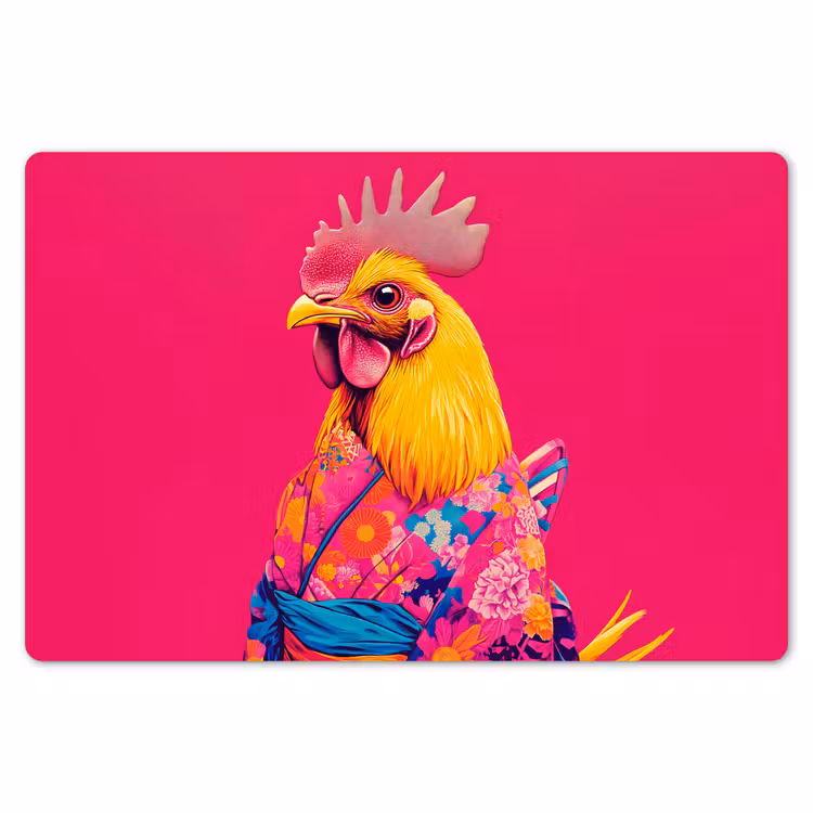 Haan - Kleurrijk - Kimono - Roze Placemat vinyl groot -zzsfeer1_Kitchenyeah-website