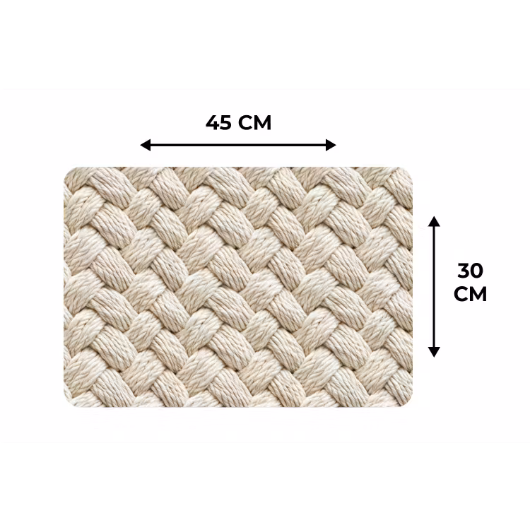 Touw - Gebreid - Beige Placemat vinyl groot 368 -specs