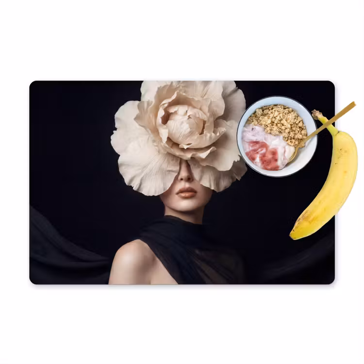 Roos - Tijdloos - Zwart Placemat vinyl groot -zzzproduct_Kitchenyeah-website