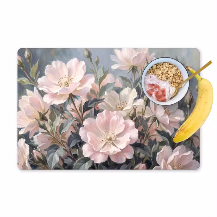 Rozen - Illustratie - Roze Placemat vinyl groot -zzzproduct_Kitchenyeah-website