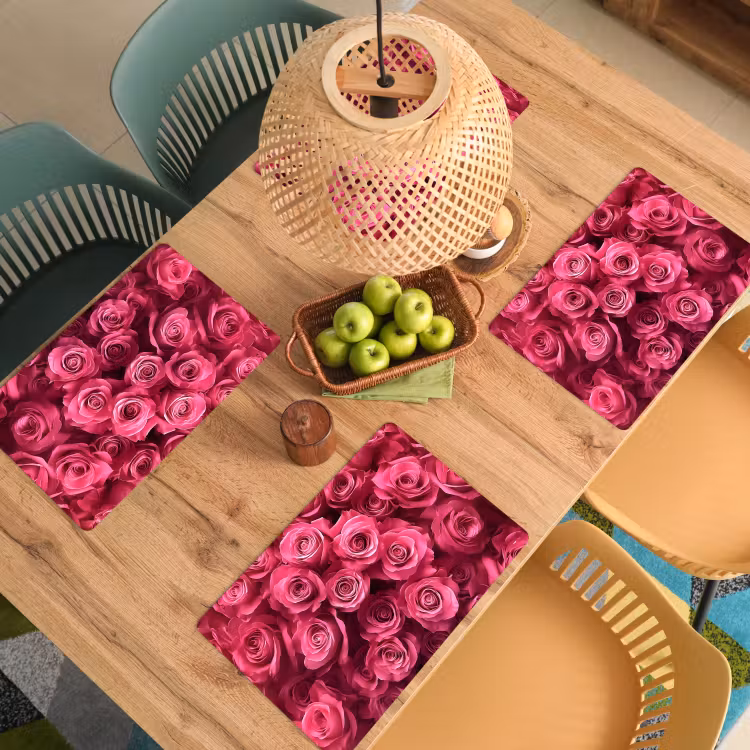 Rozen - Pink - Bloem Placemat vinyl groot -zzsfeer5_Kitchenyeah-website