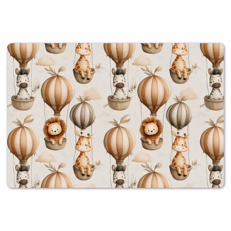 Safari - Luchtballonen - Taupe Placemat vinyl groot 368 -zzsfeer1_Kitchenyeah-website