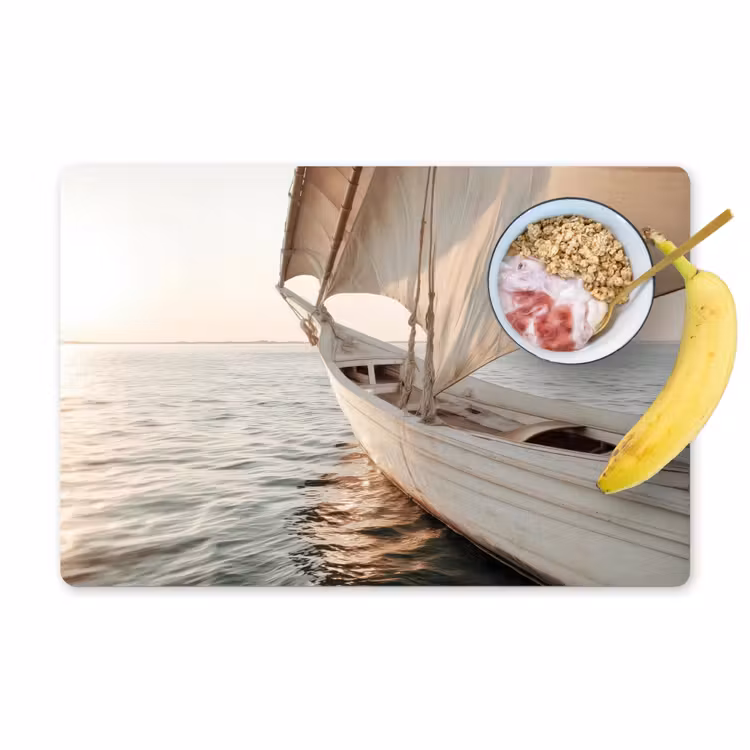 Zeilboot - Zee - Beige - Zon Placemat vinyl groot -zzzproduct_Kitchenyeah-website