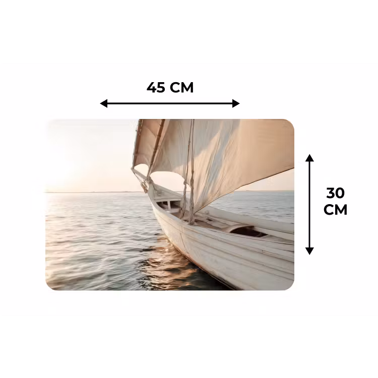 Zeilboot - Zee - Beige - Zon Placemat vinyl groot -specs