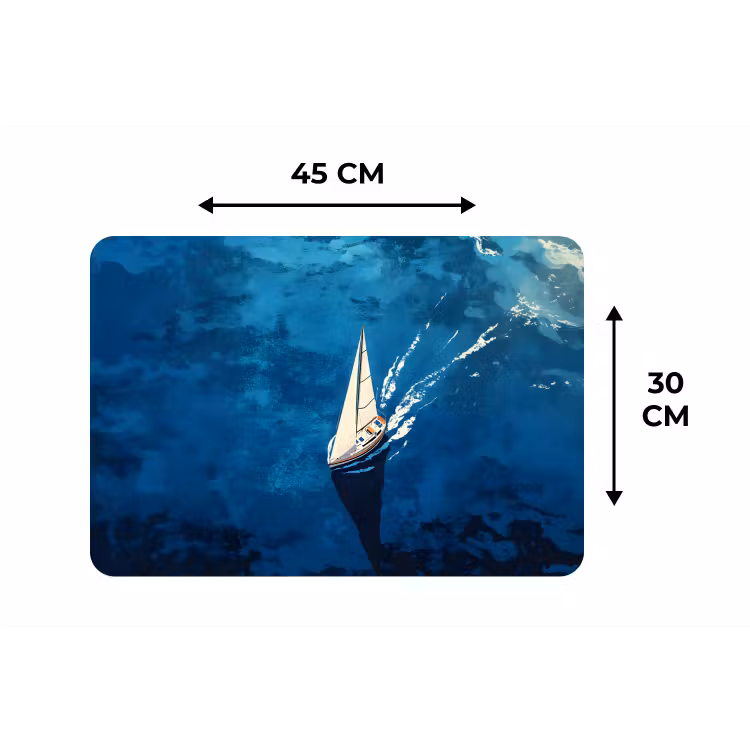Zeilboot - Water - Abstract - Schaduw Placemat vinyl groot -specs