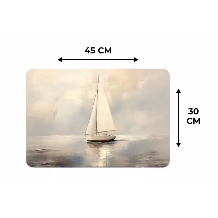 Zeilschip - Zee - Bewolkt Placemat vinyl groot -specs
