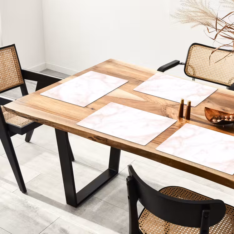 Zalmroze - Marmer - Aders Placemat vinyl groot 368 -zzsfeer4_Kitchenyeah-website