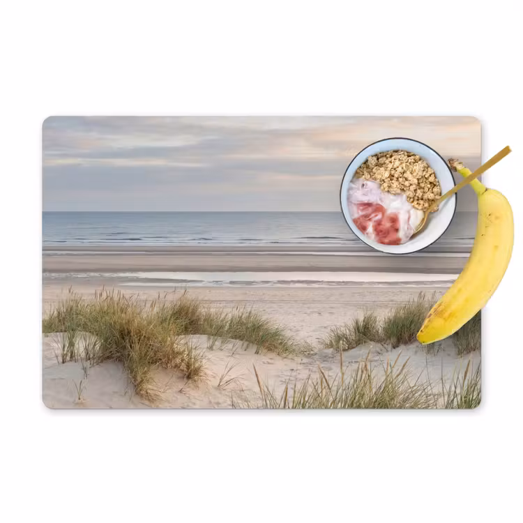 Zandstrand - Bewolkt - Duinen Placemat vinyl groot -zzzproduct_Kitchenyeah-website