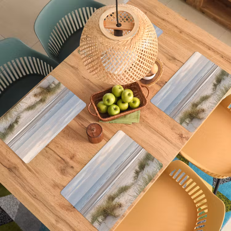 Zandstrand - Bewolkt - Duinen Placemat vinyl groot -zzsfeer5_Kitchenyeah-website