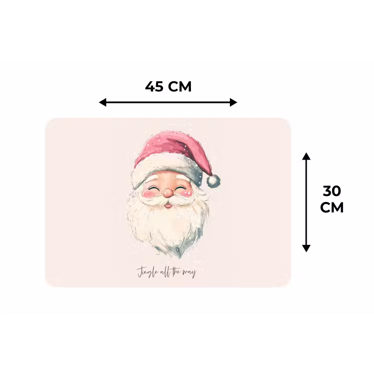 Kerstman - Kerst - Quote - Beige Placemat vinyl groot -specs