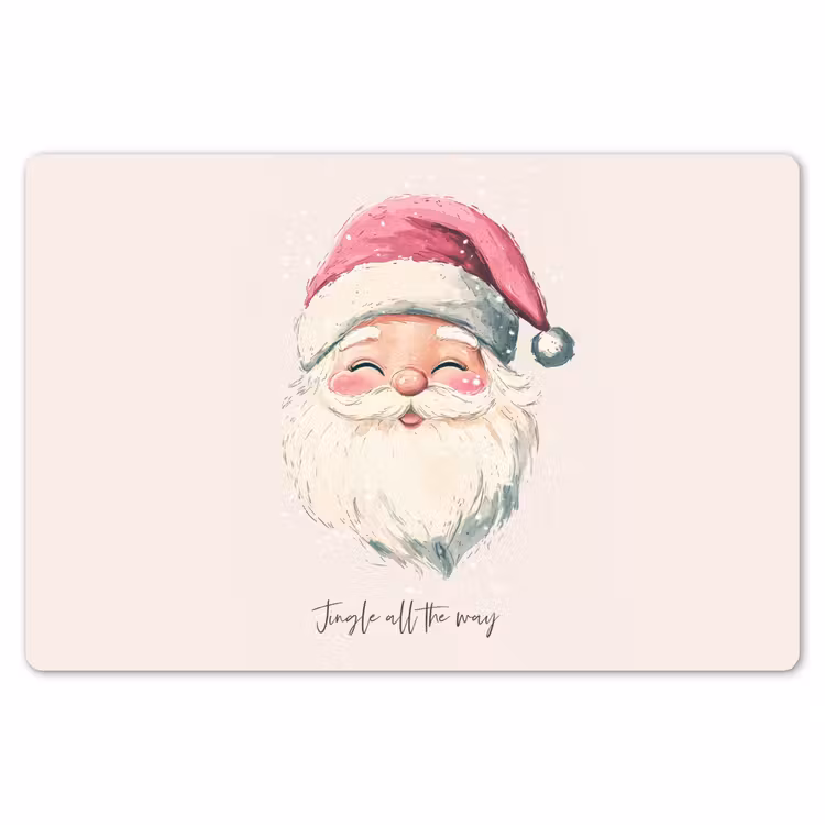Kerstman - Kerst - Quote - Beige Placemat vinyl groot -zzsfeer1_Kitchenyeah-website