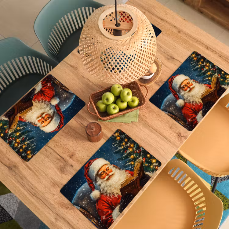 Kerstman - Kerst - Winter - Kerstboom Placemat vinyl groot -zzsfeer5_Kitchenyeah-website