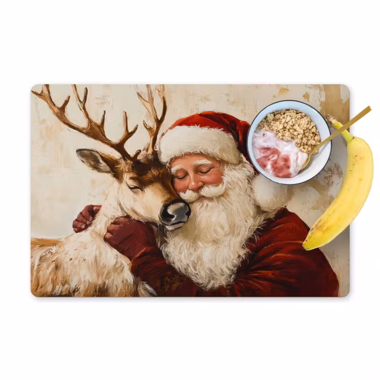 Kerstman - Rendier - Kerst - Christmas Placemat vinyl groot -zzzproduct_Kitchenyeah-website
