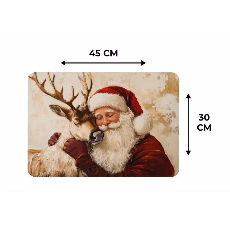 Kerstman - Rendier - Kerst - Christmas Placemat vinyl groot -specs