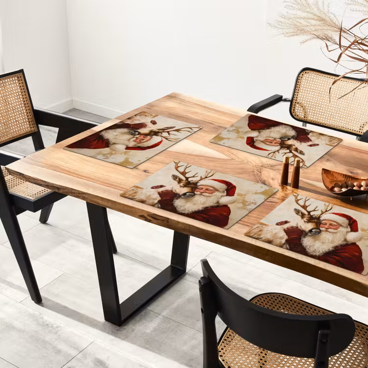 Kerstman - Rendier - Kerst - Christmas Placemat vinyl groot -zzsfeer4_Kitchenyeah-website