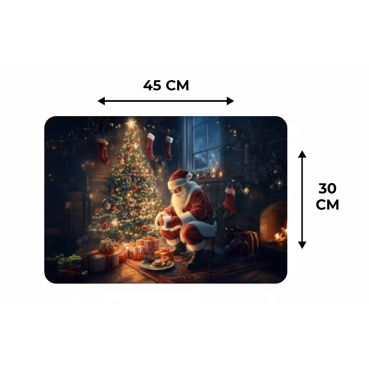 Kerstman - Haard - Donker Placemat vinyl groot -specs