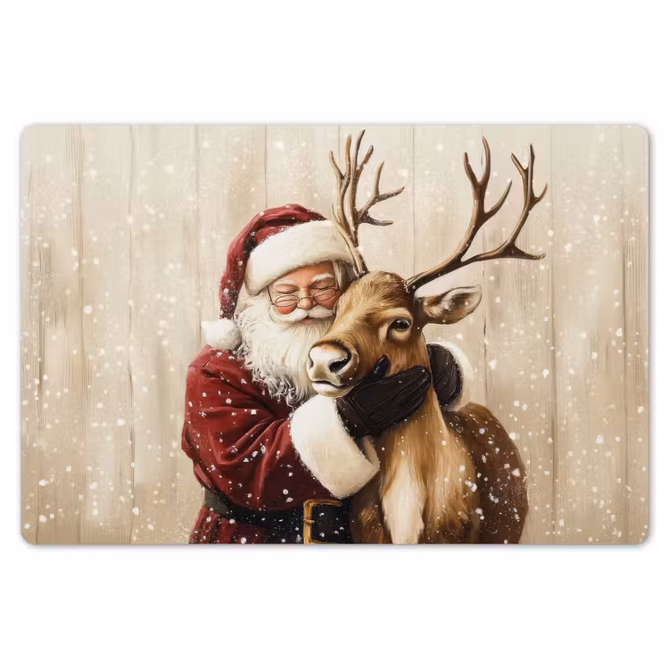 Kerstman - Rendier - Sneeuw - Kleurrijk Placemat vinyl groot -zzsfeer1_Kitchenyeah-website