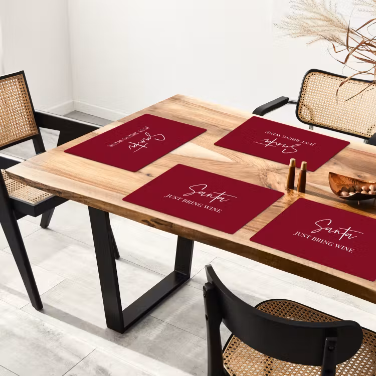 Santa - Wine - Rood - Kerst - Kerstman Placemat vinyl groot -zzsfeer4_Kitchenyeah-website