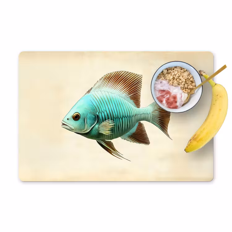 Schubben - Vis - Mint - Minimalistisch Placemat vinyl groot -zzzproduct_Kitchenyeah-website