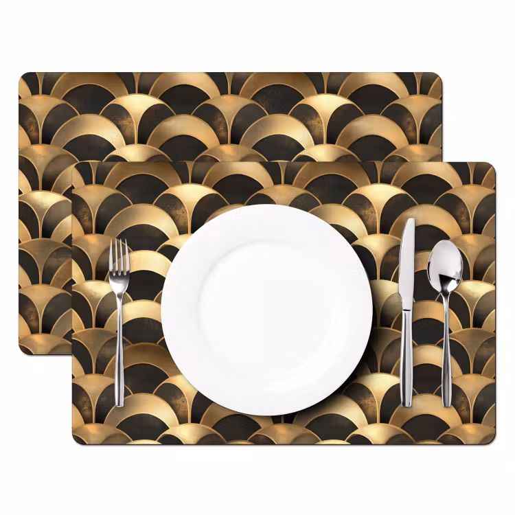 Schubben - Structuur - Goud Placemat vinyl groot 368 -zzsfeer2_Kitchenyeah-website