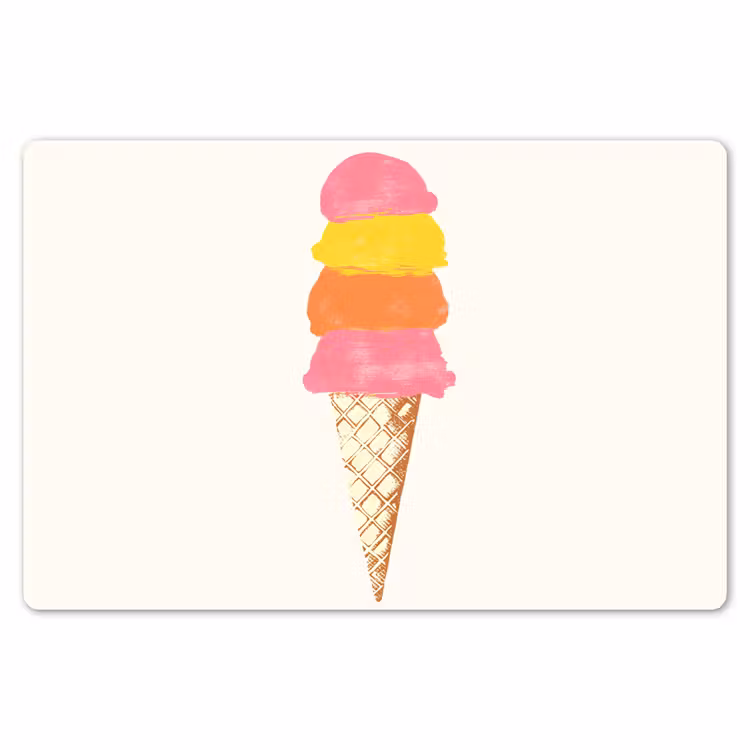 Schepijs - Hoorntje - Illustratie - Minimalistisch Placemat vinyl groot -zzsfeer1_Kitchenyeah-website