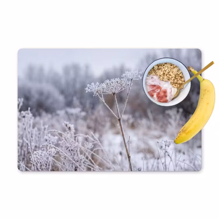 Schermbloem - Rijp - Kristallen - Winter - Delicaat Placemat vinyl groot -zzzproduct_Kitchenyeah-website