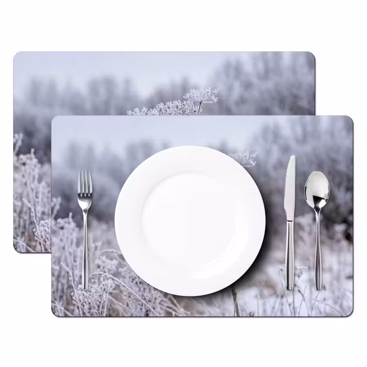 Schermbloem - Rijp - Kristallen - Winter - Delicaat Placemat vinyl groot -zzsfeer2_Kitchenyeah-website