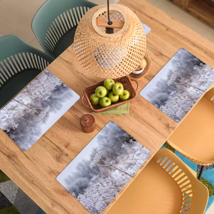 Schermbloem - Rijp - Kristallen - Winter - Delicaat Placemat vinyl groot -zzsfeer5_Kitchenyeah-website