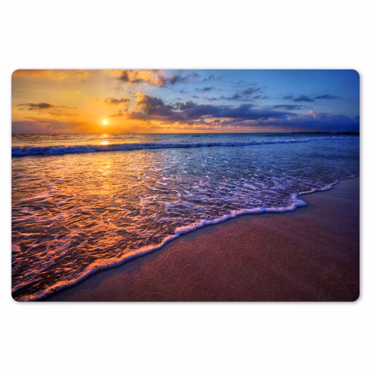 Zee - Strand - Zonsondergang - Wolken - Horizon Placemat vinyl groot -zzsfeer1_Kitchenyeah-website